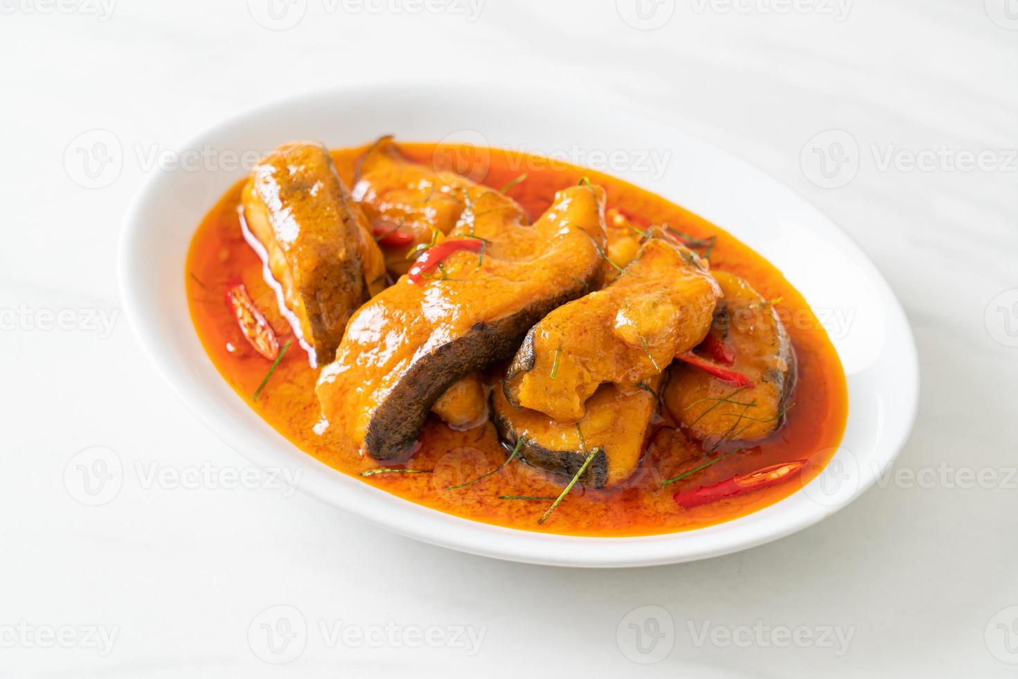 Redtail Catfish Fish in Dried Red Curry Sauce that called Choo Chee photo