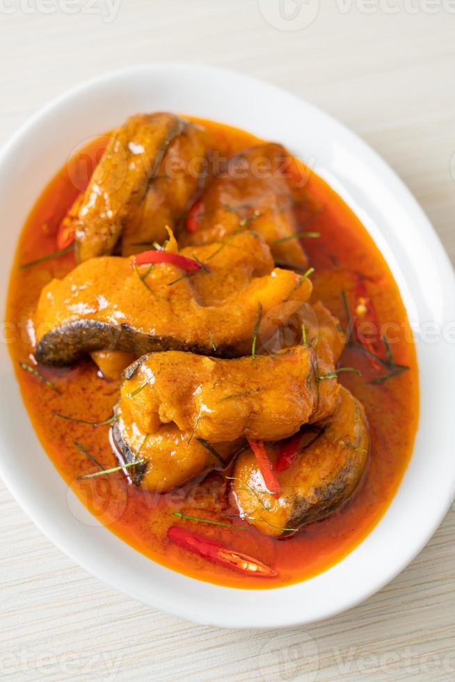Redtail Catfish Fish in Dried Red Curry Sauce that called Choo Chee photo