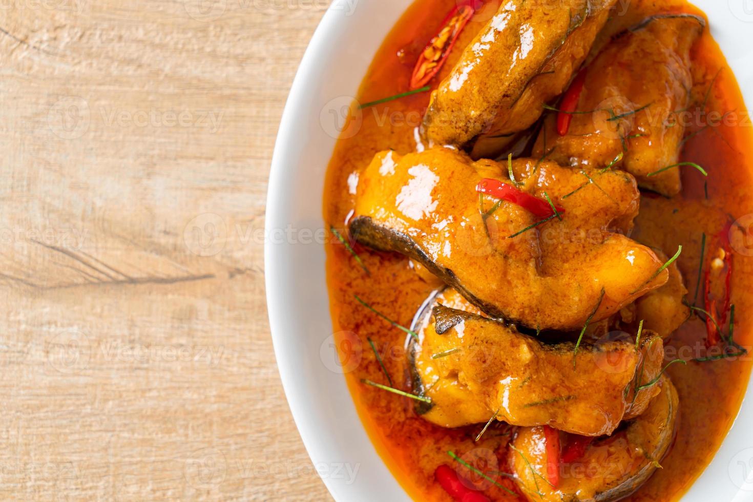 Redtail Catfish Fish in Dried Red Curry Sauce that called Choo Chee photo