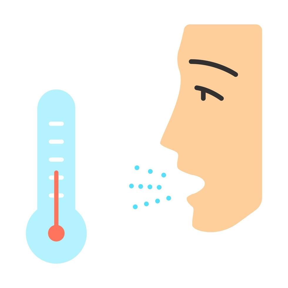 icono de color de sombra larga de diseño plano de alergia invernal. ganancia de alergias en interiores. efectos alérgicos de la caspa, el polvo, los excrementos de cucarachas. reducción de la temperatura del aire exterior. ilustración de silueta vectorial vector