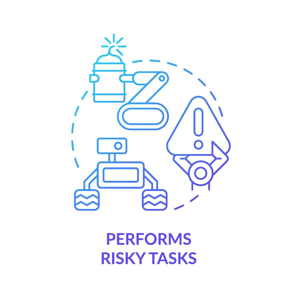 realiza tareas arriesgadas icono de concepto de gradiente azul. sistema automático. inteligencia artificial ventaja idea abstracta ilustración de línea delgada. dibujo de contorno aislado. vector