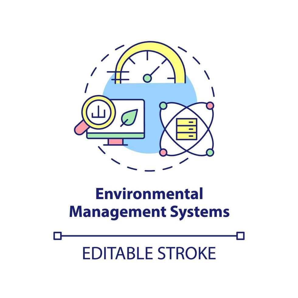 Environmental management system concept icon. Tool of industrial ecology abstract idea thin line illustration. Isolated outline drawing. Editable stroke. vector