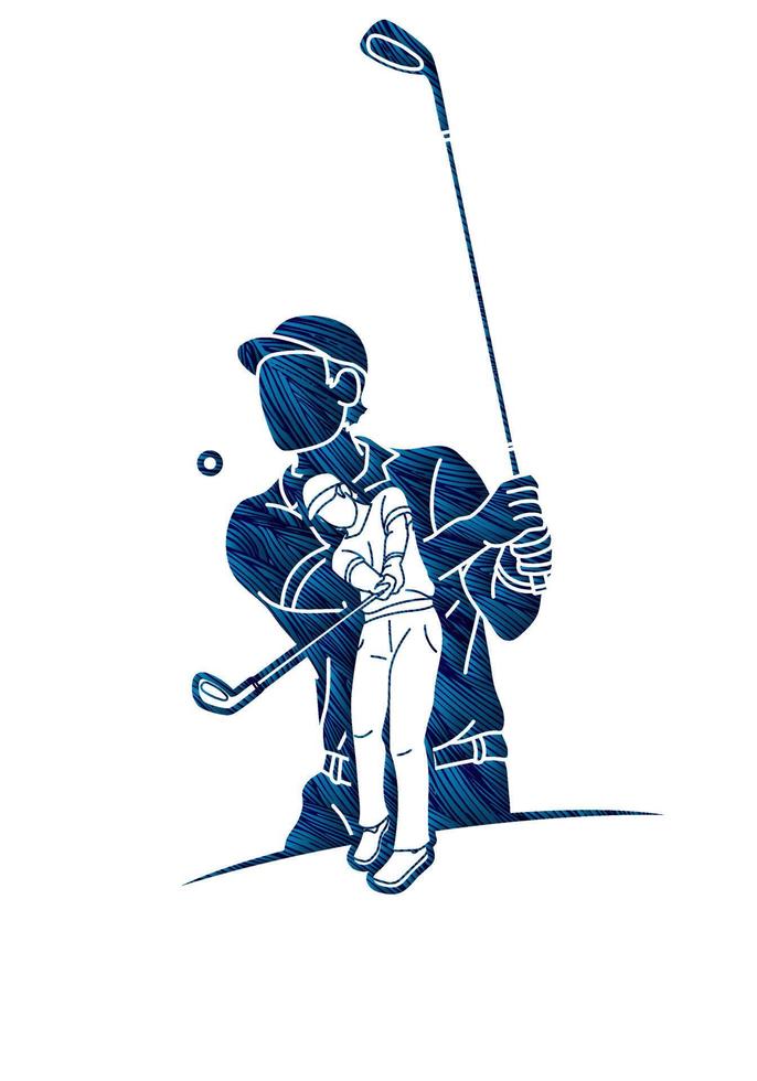 Group of Golfer Golf Sport Player Action vector