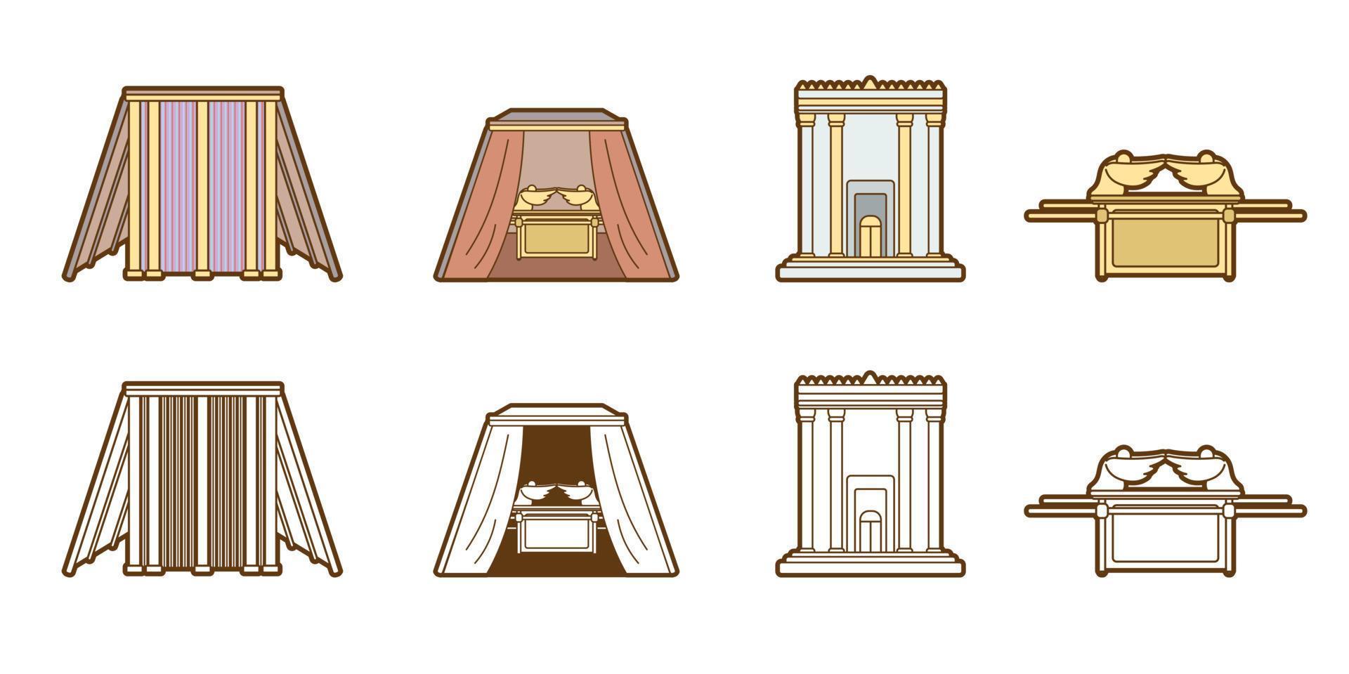 Bible Icons Tabernacle Tent Temple Ark vector