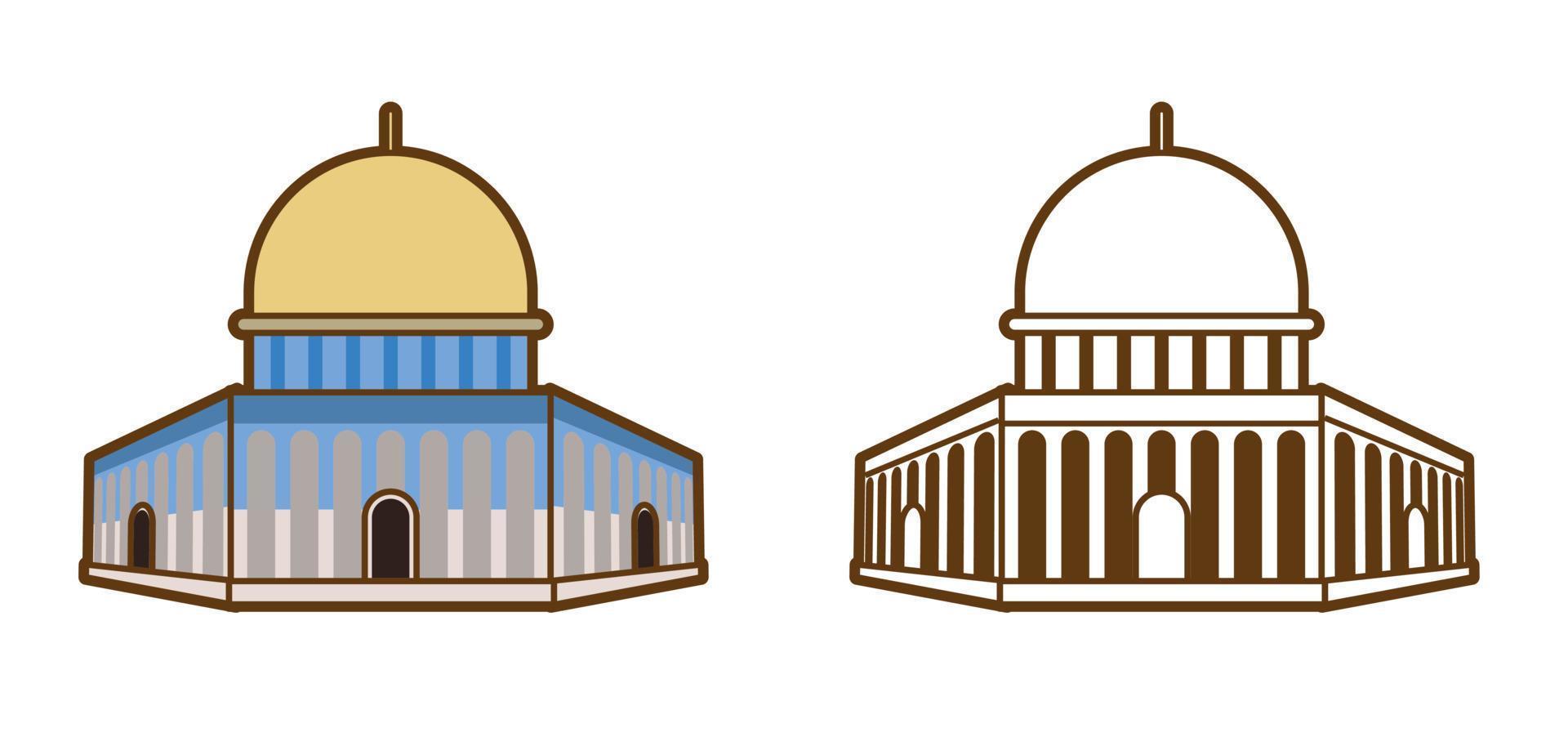 Dome of the Rock Icon Israel vector