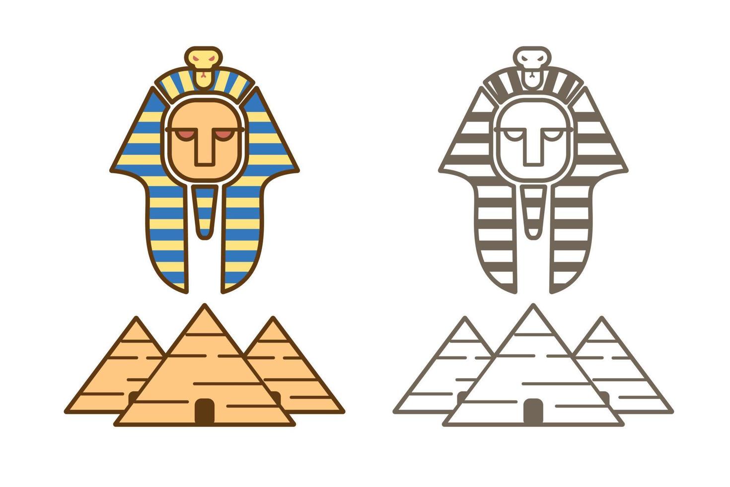 Egypt icon Pharaoh and Pyramids vector