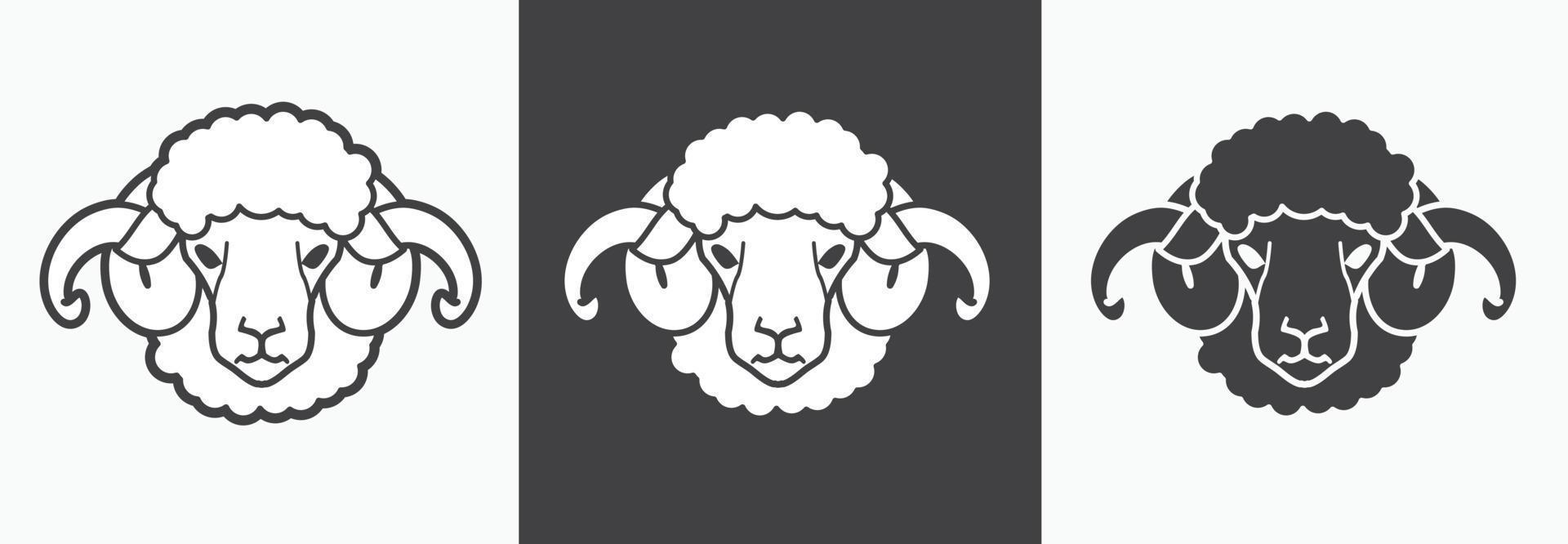 Sheep Lamb Head Outline Graphic vector