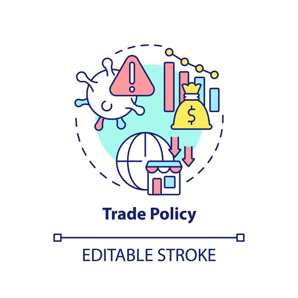 Trade policy concept icon. Cooperation for sustainable recovery after covid abstract idea thin line illustration. Isolated outline drawing. Editable stroke. vector