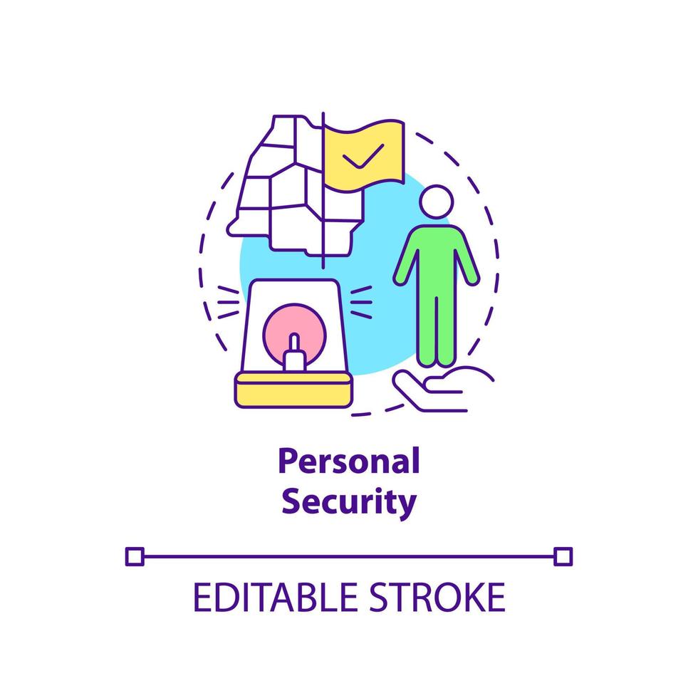 Personal security concept icon. Law system. Element of national safety abstract idea thin line illustration. Isolated outline drawing. Editable stroke. vector