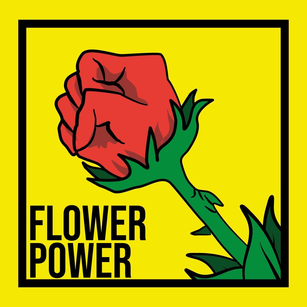 flower power hand shaped vector