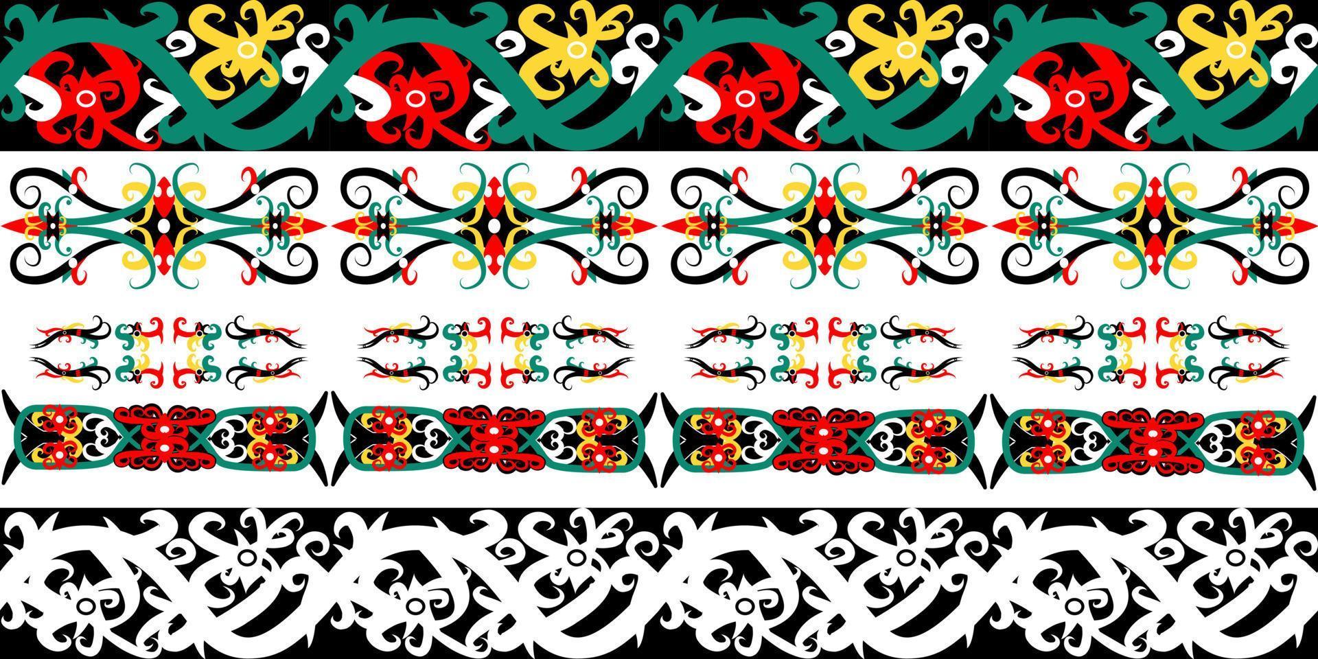 traditional dayak tribe from kalimantan tengah seamless border or frame vector