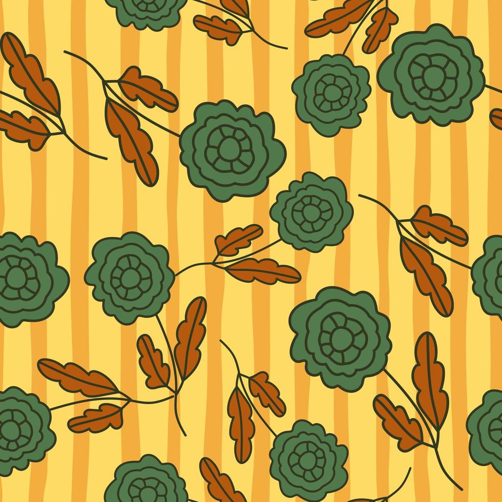 Decorative seamless pattern with doodle folk flowers ornament. vector