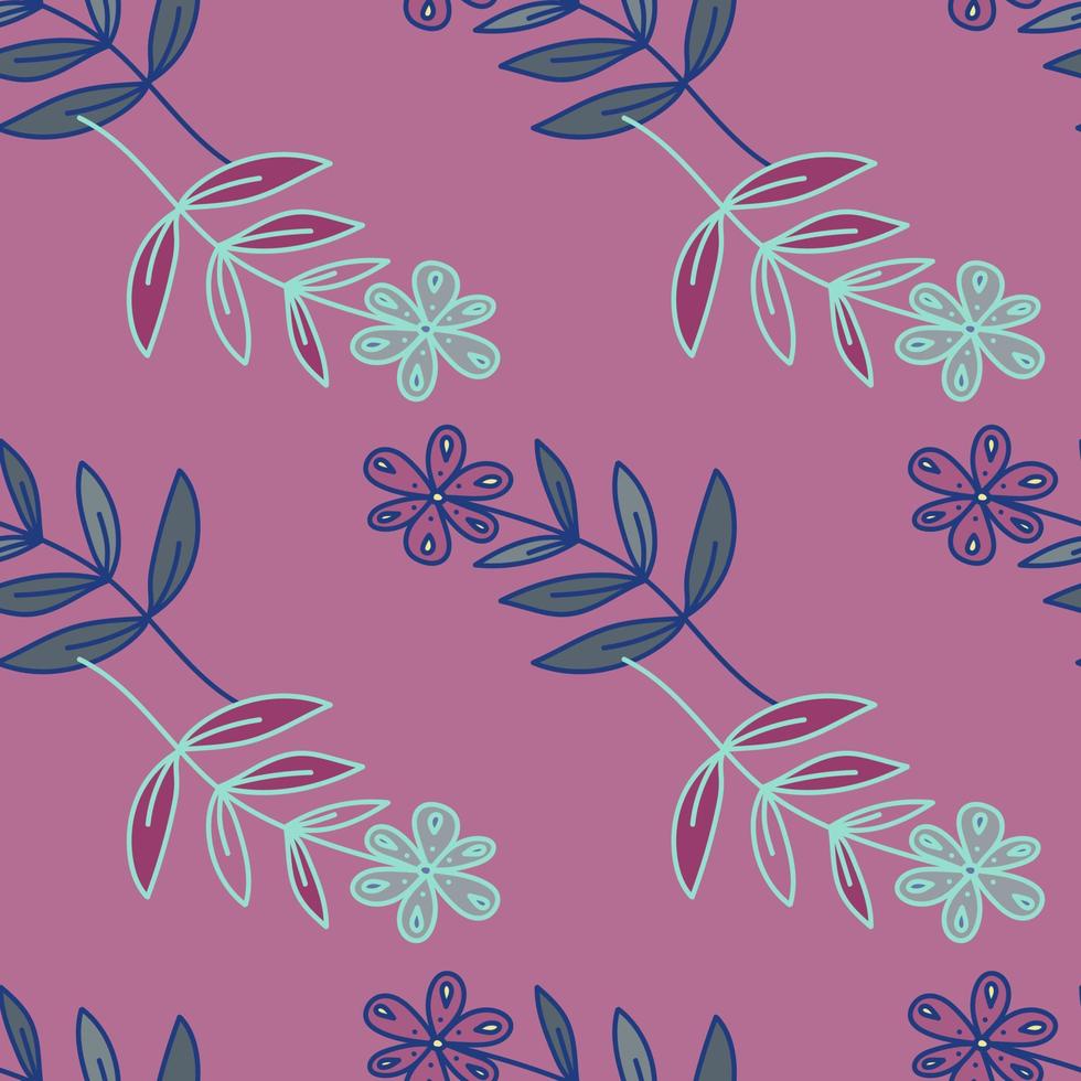 Hand drawn ditsy flower seamless pattern. Simple floral field endless wallpaper. vector