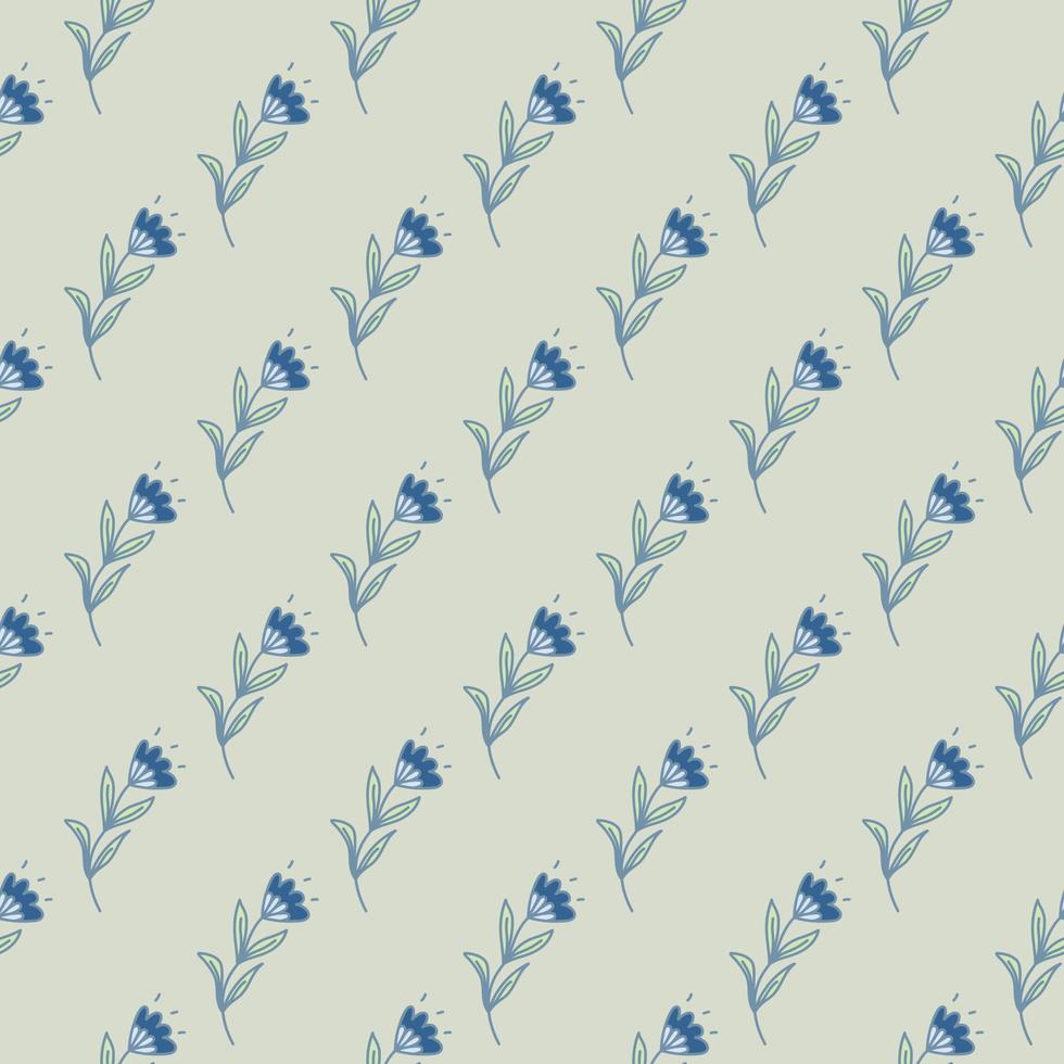 Cute flower seamless pattern in stylized folk style. Hand drawn elegant botanical background. vector