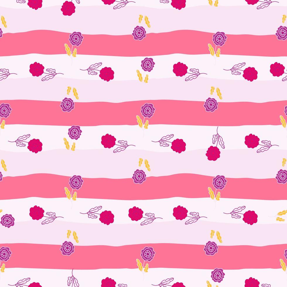 Decorative seamless pattern with doodle folk flowers ornament. vector