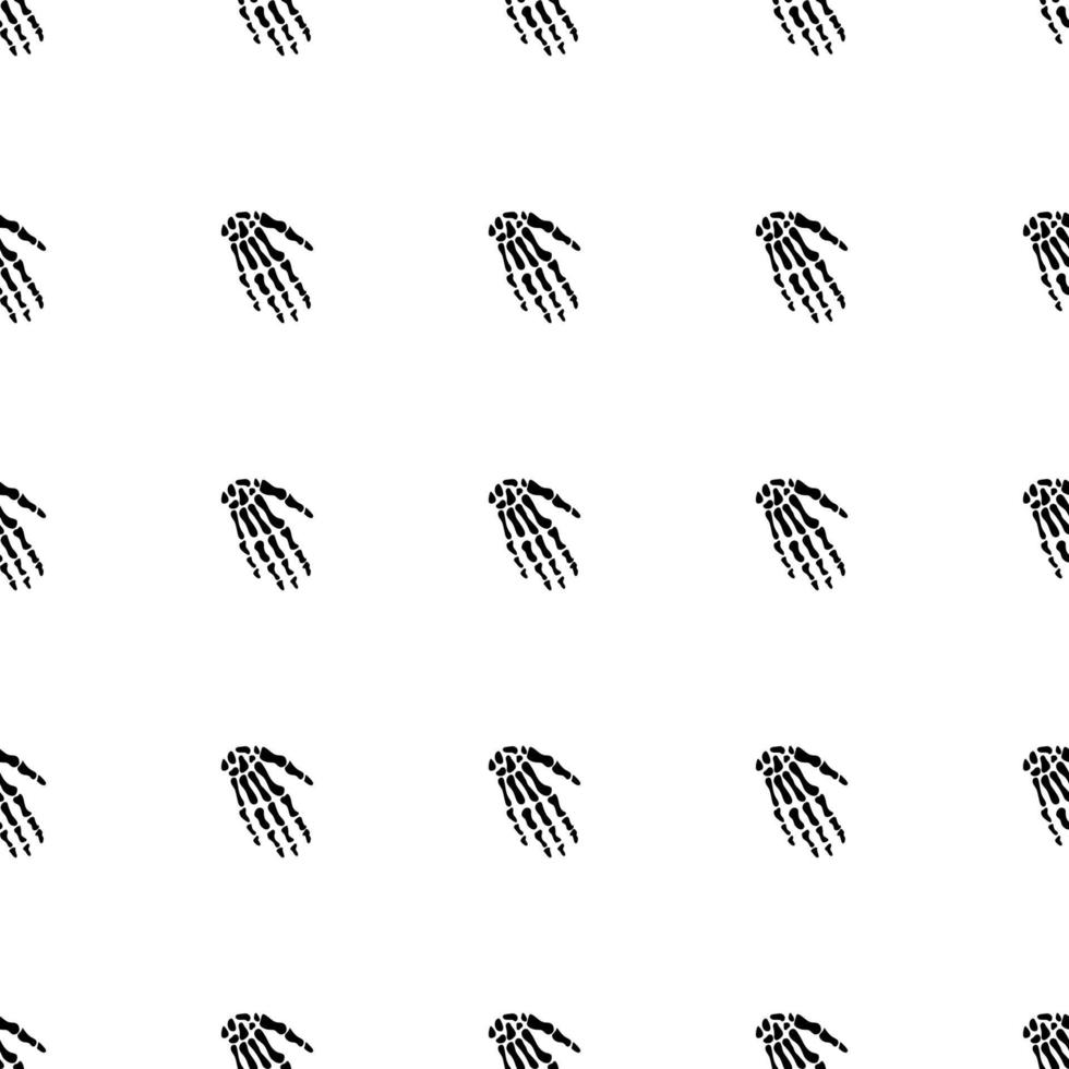 Black skeletons in various poses pattern. Halloween design. Perfect for fall, holidays, fabric, textile. Seamless repeat swatch. vector