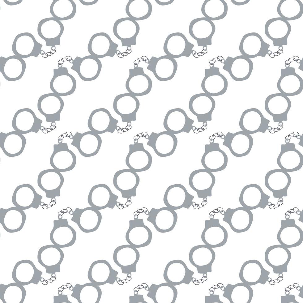 Handcuffs seamless pattern. Wild West theme. Hand drawn colored trendy Vector print.
