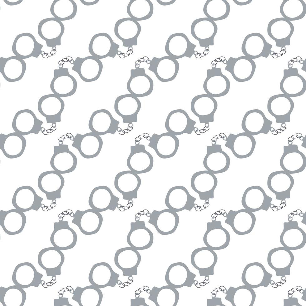 Handcuffs seamless pattern. Wild West theme. Hand drawn colored trendy Vector print.