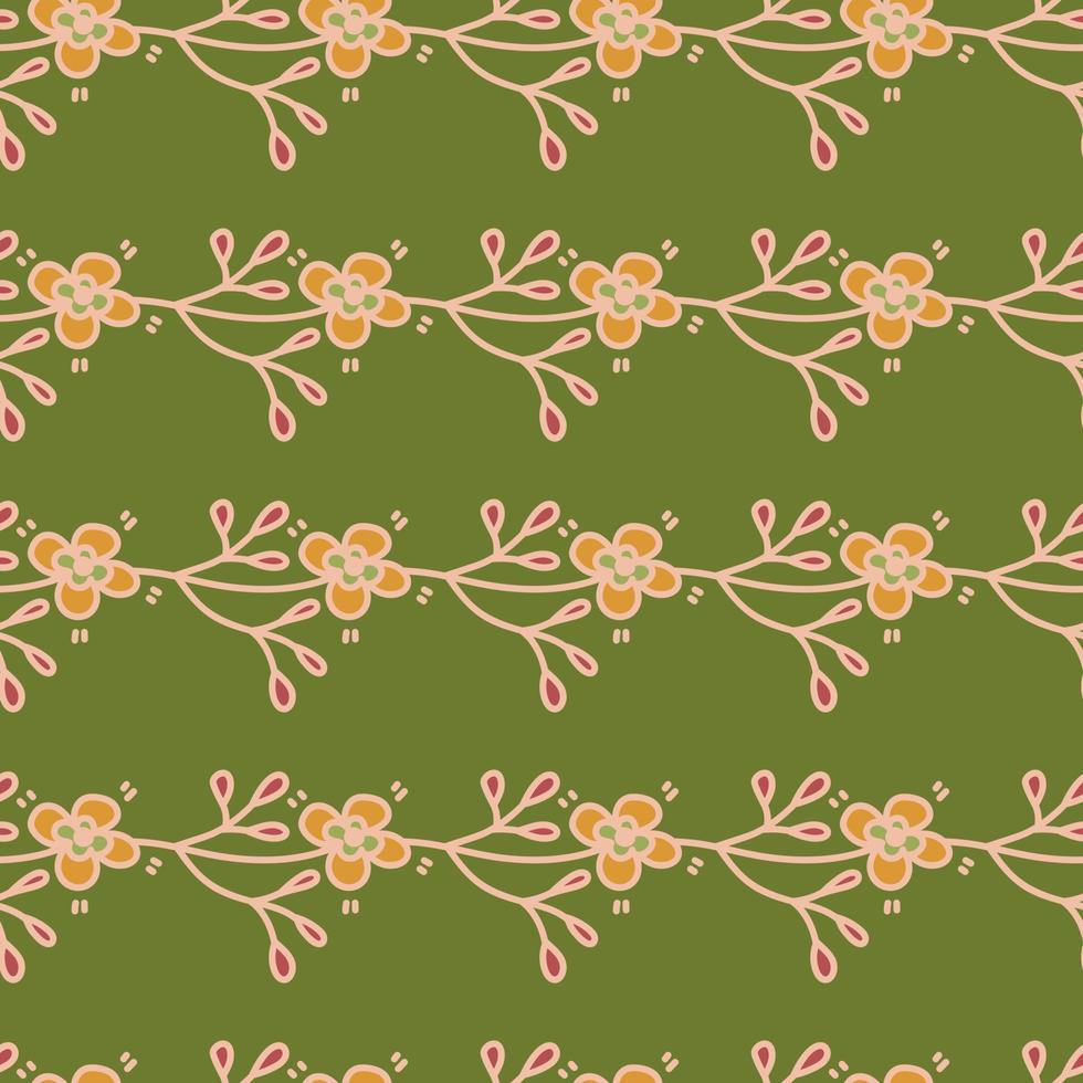 Hand drawn vintage flower seamless pattern. Simple floral wallpaper. vector