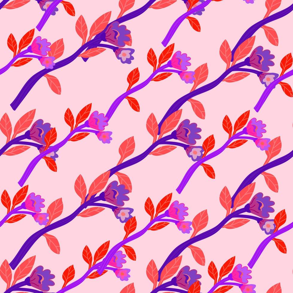 Abstract flower seamless pattern. Creative floral wallpaper. Naive art style. vector