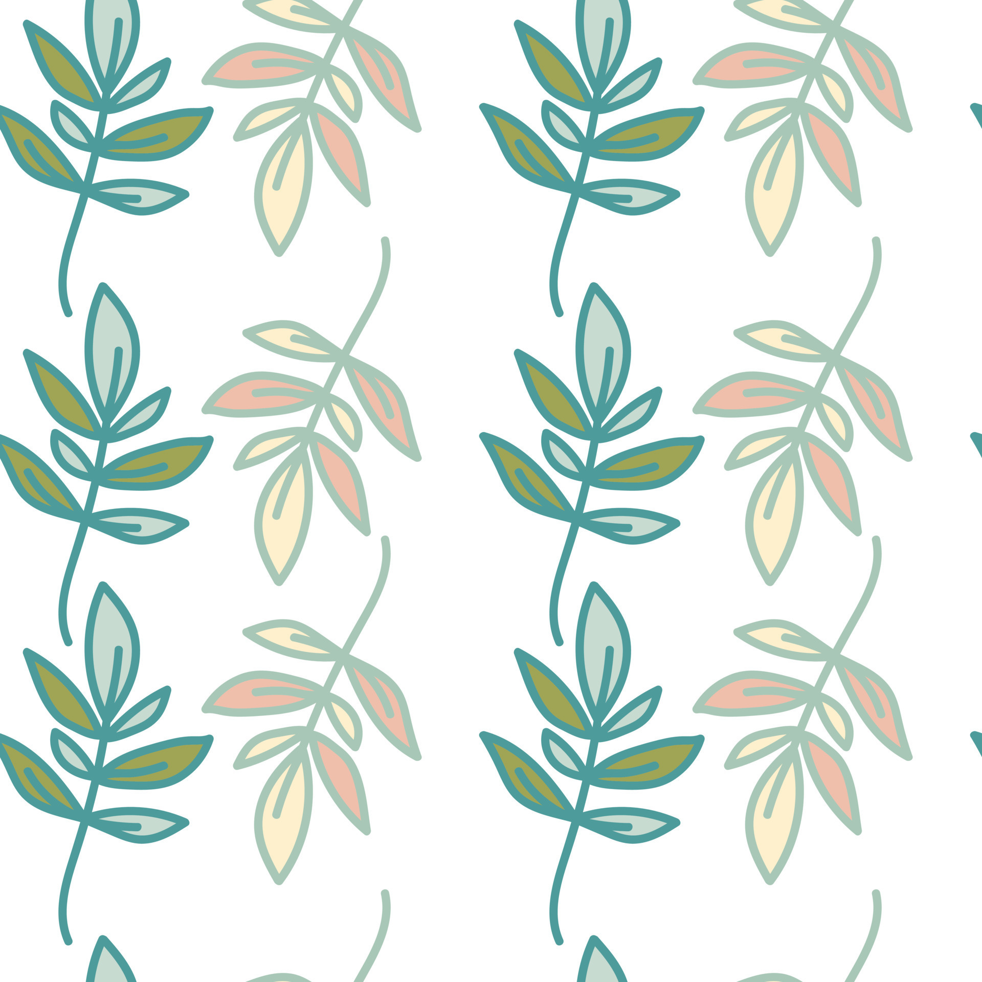 Cute outline leaves seamless pattern Simple leaf wallpaper Botanical  floral background 9229239 Vector Art at Vecteezy