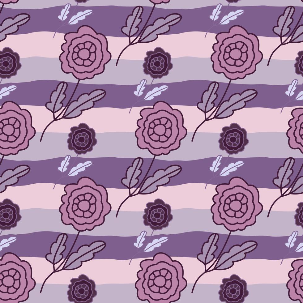 Decorative seamless pattern with doodle folk flowers ornament. vector