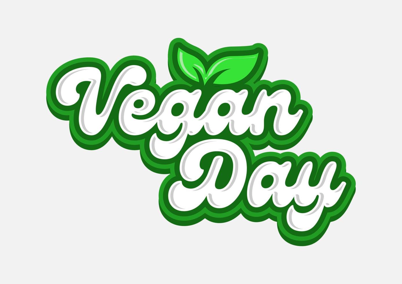 tipografía de la colección de insignias del día mundial vegano. apto para etiqueta, placa, símbolo. pasos vectoriales 10. vector