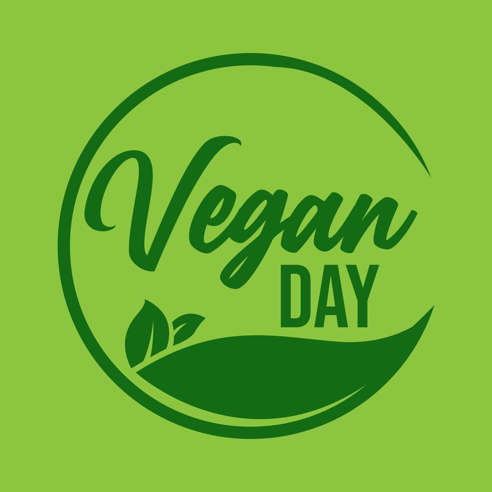 Typography of World Vegan day badge collection. Fit for label, badge, symbol. Vector eps 10.