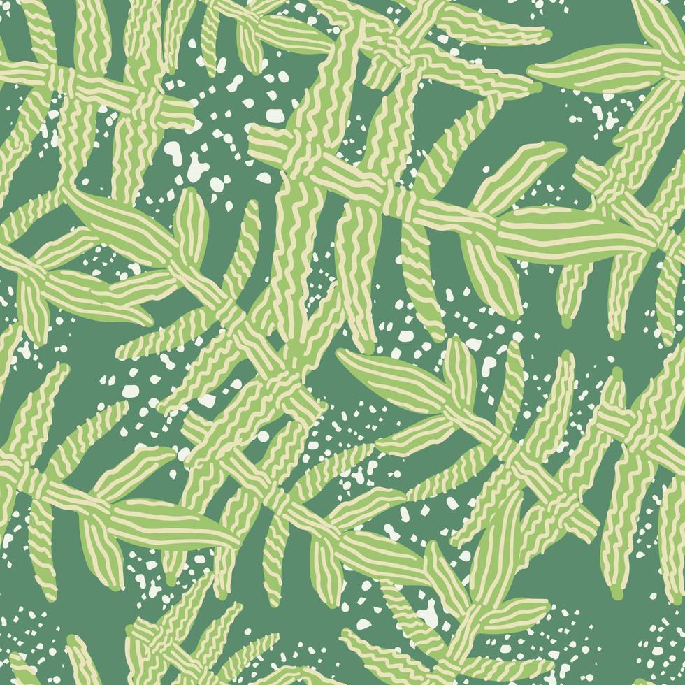 Seamless pattern with strange tropical leaves. Contemporary leaf plants endless wallpaper. Abstract floral background. vector