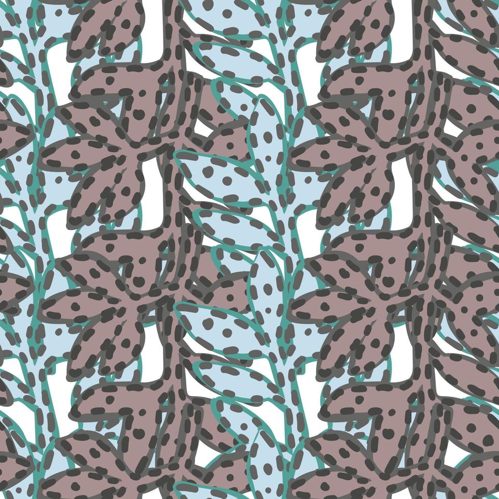 Contemporary strange leaves seamless pattern. Abstract tropical floral wallpaper. vector