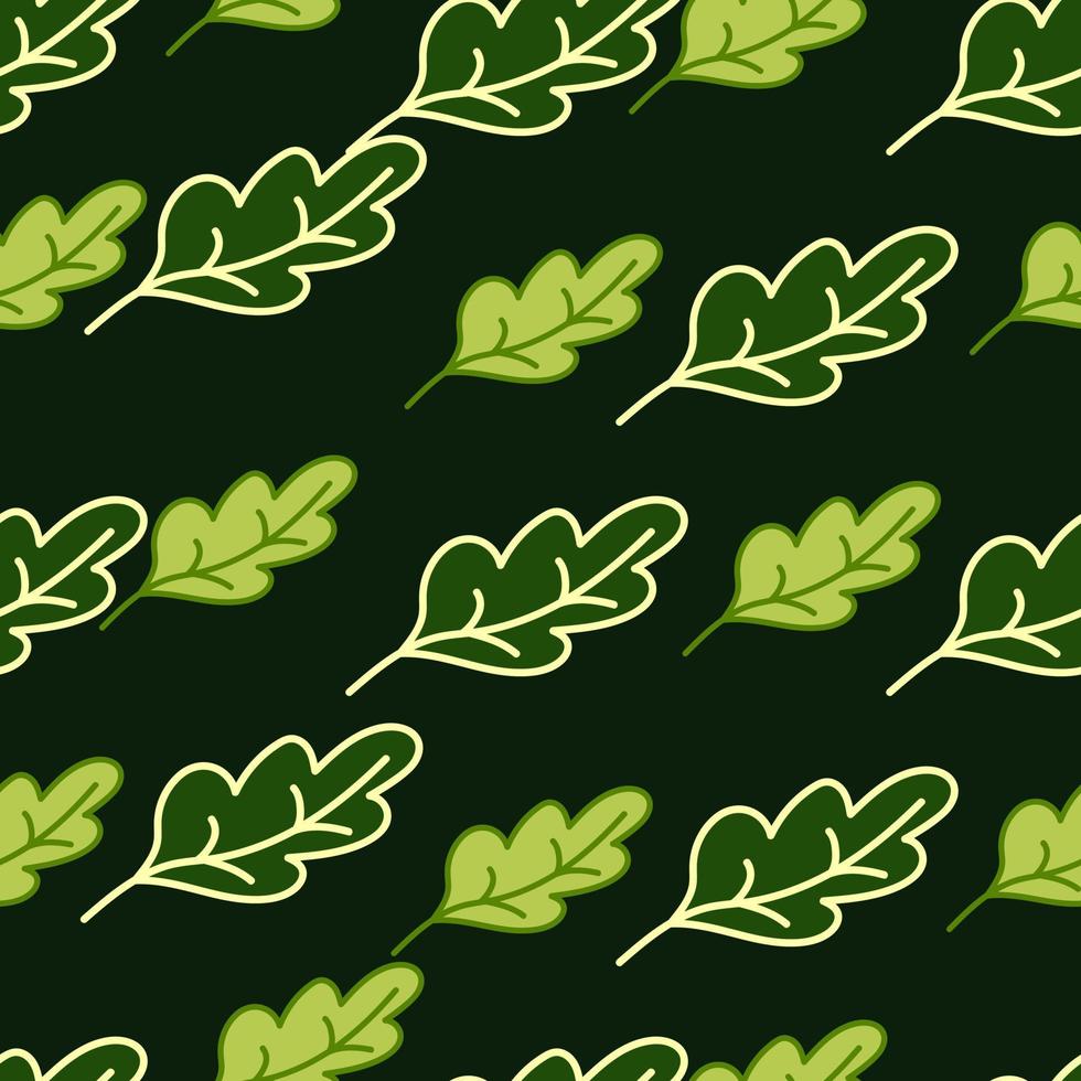 Simple outline oak seamless pattern. Foliage backdrop. Nature wallpaper. vector