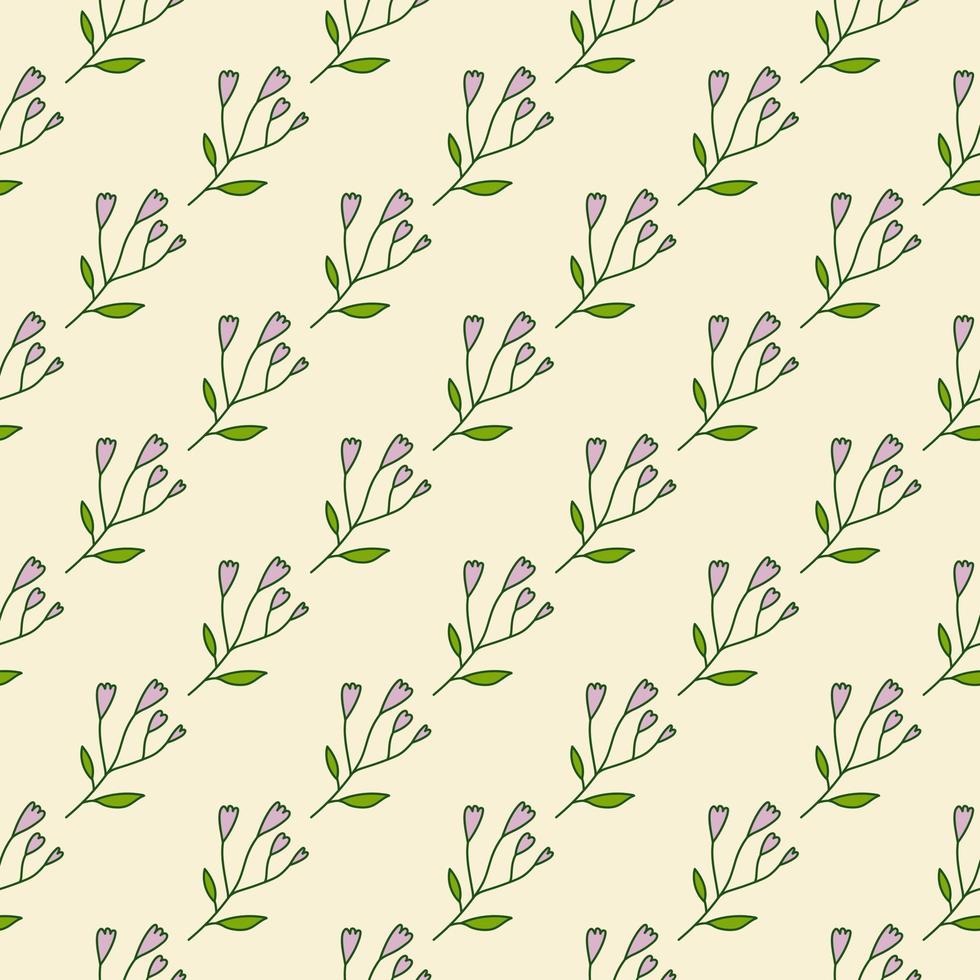 Cute abstract flower seamless pattern. Hand drawn floral wallpaper. vector