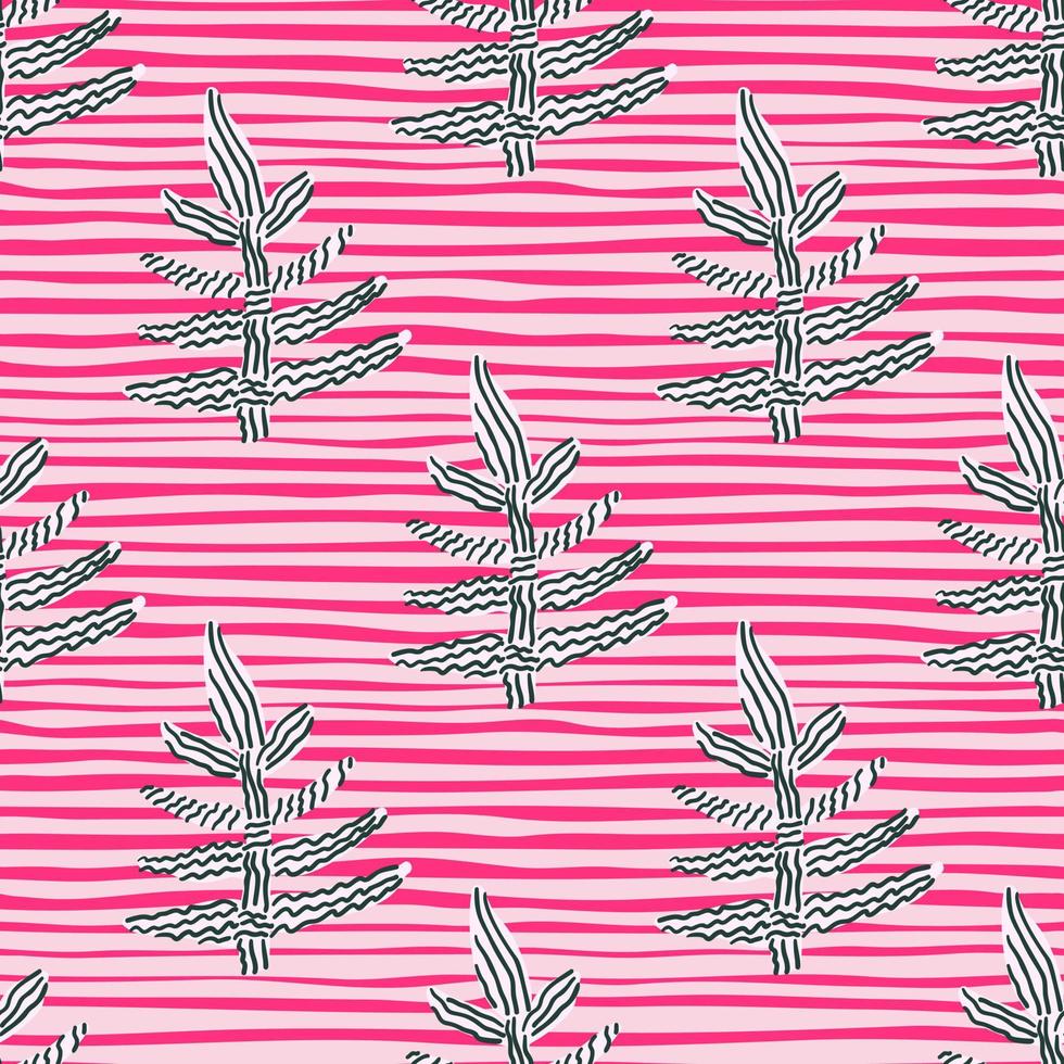 patrón impecable con extrañas hojas tropicales. Papel tapiz interminable de plantas de hojas contemporáneas. fondo floral abstracto. vector