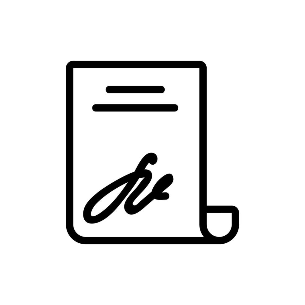 paper with personal signature icon vector
