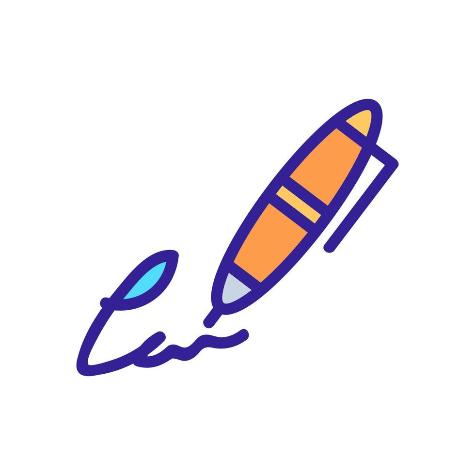 writing signature by pen icon vector outline illustration