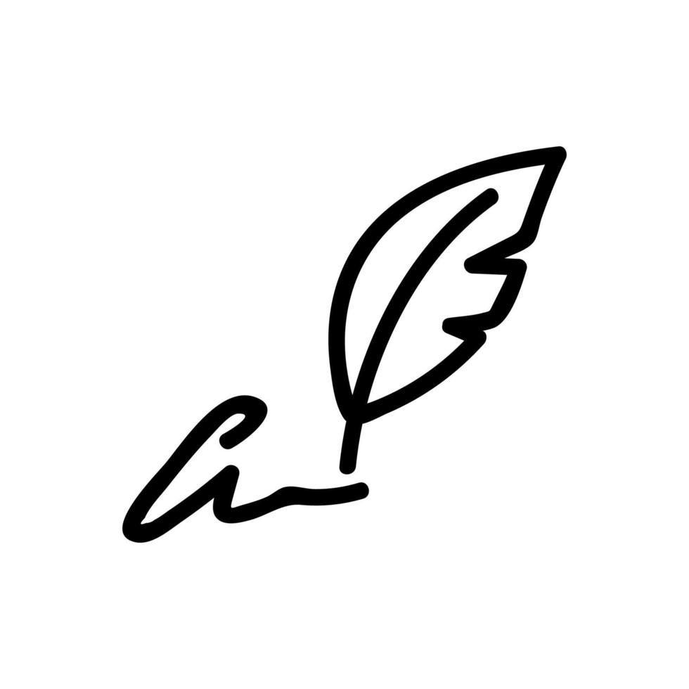 signature written by pen icon vector outline illustration