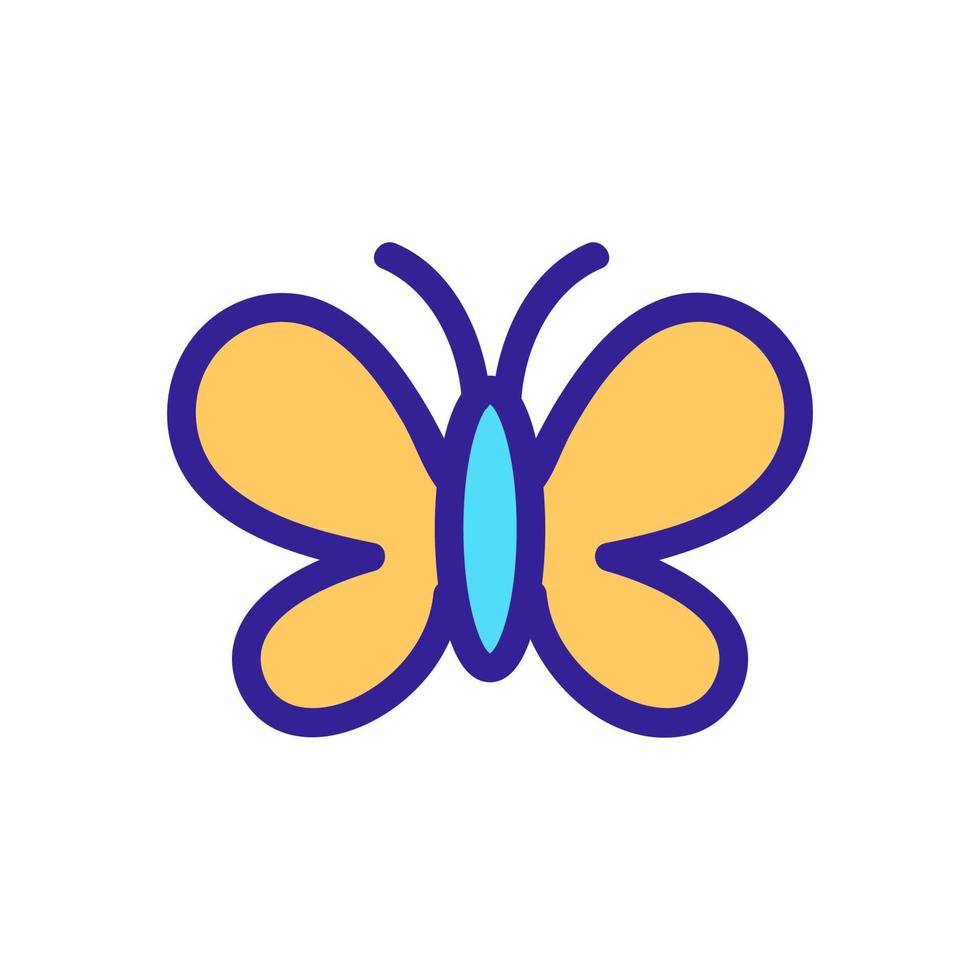 Silk butterfly icon vector. Isolated contour symbol illustration vector