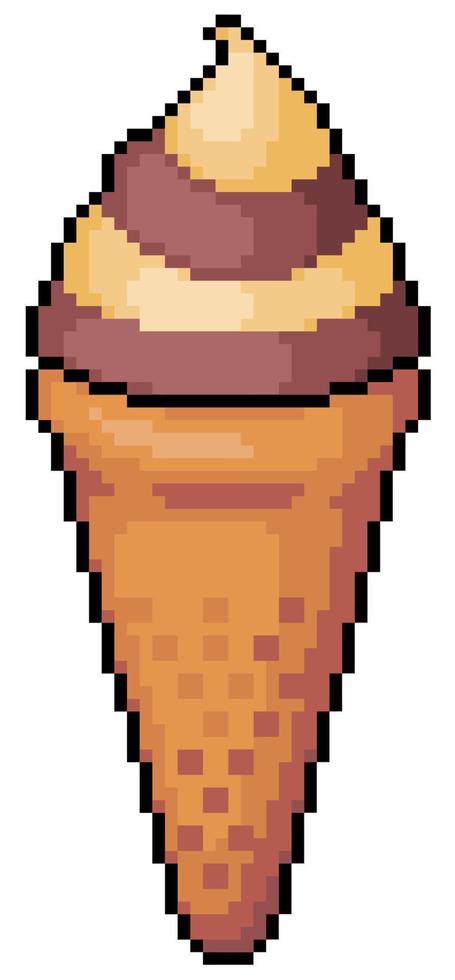 Pixel art ice cream vector icon game 8bit white background