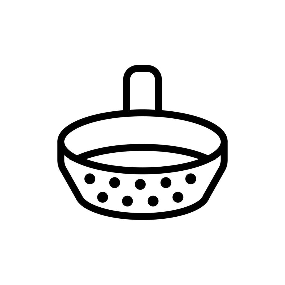 sieve with handle icon vector outline illustration