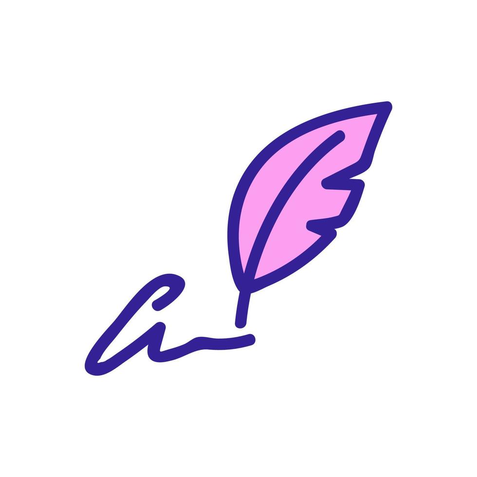 signature written by pen icon vector outline illustration