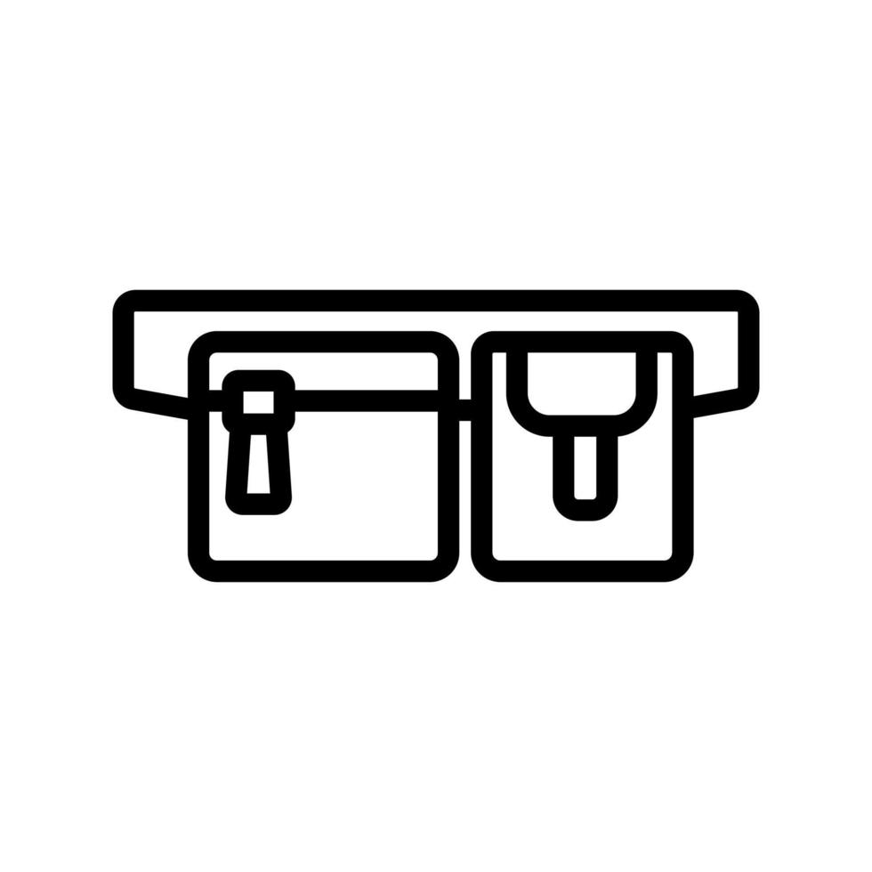 waist bag wallet icon vector outline illustration