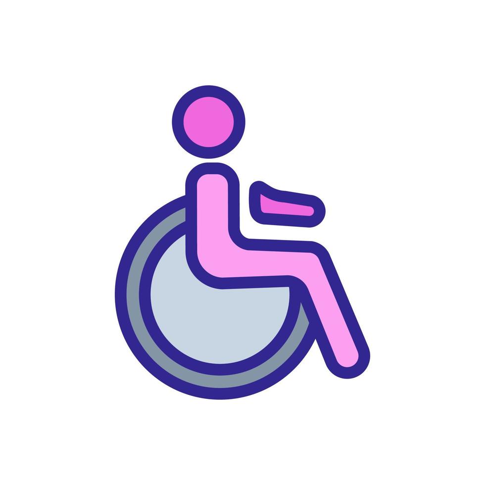 ilustración de contorno de vector de icono de persona discapacitada