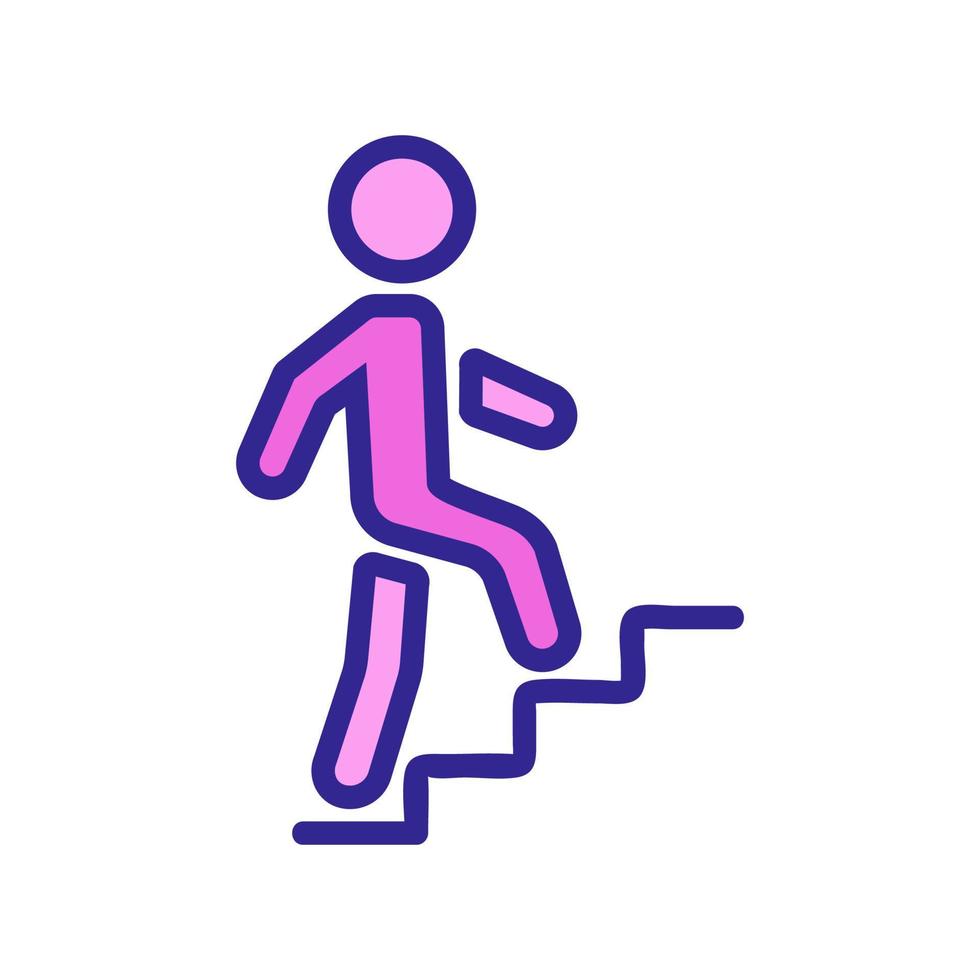 upstairs man icon vector outline illustration