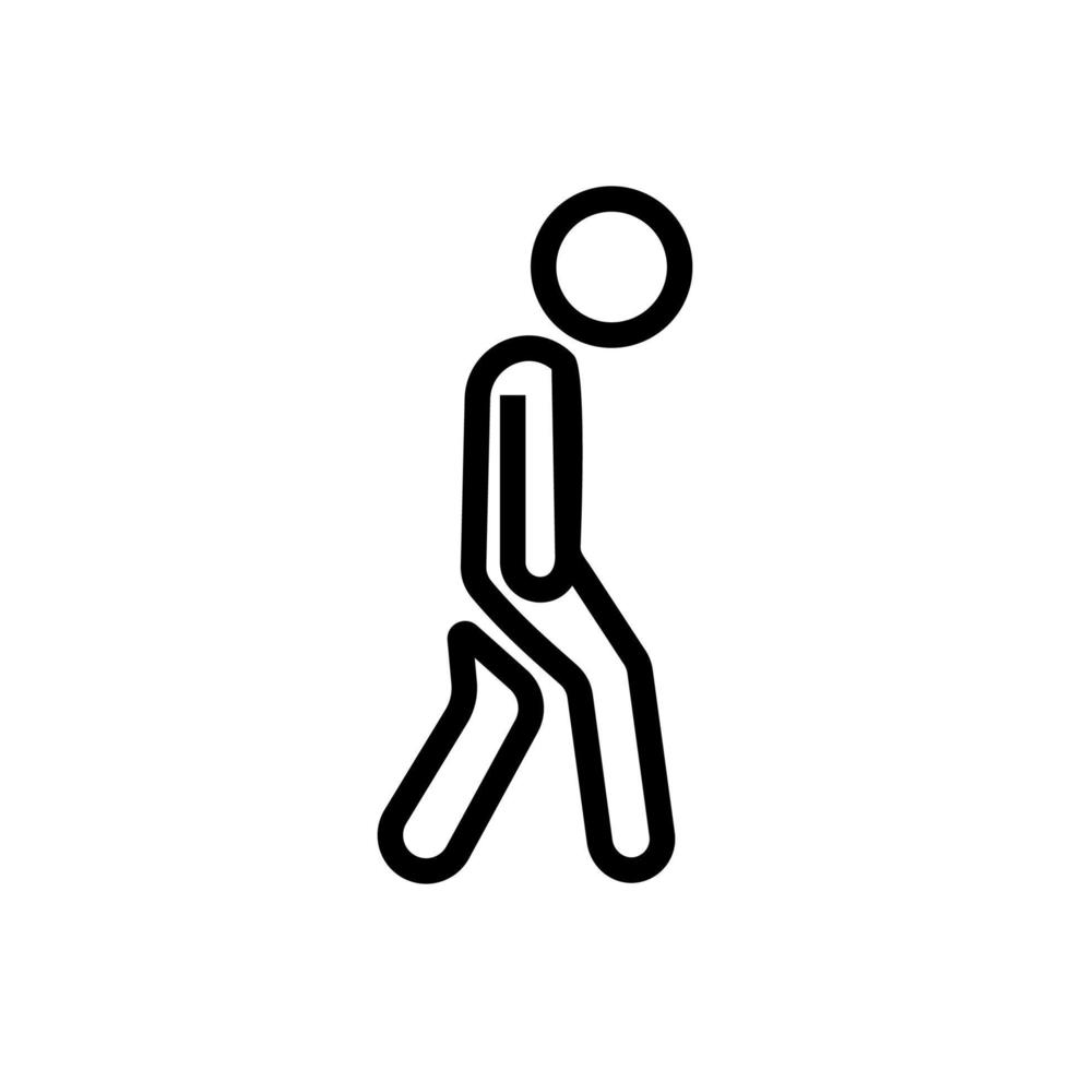 hunched walking man icon vector outline illustration