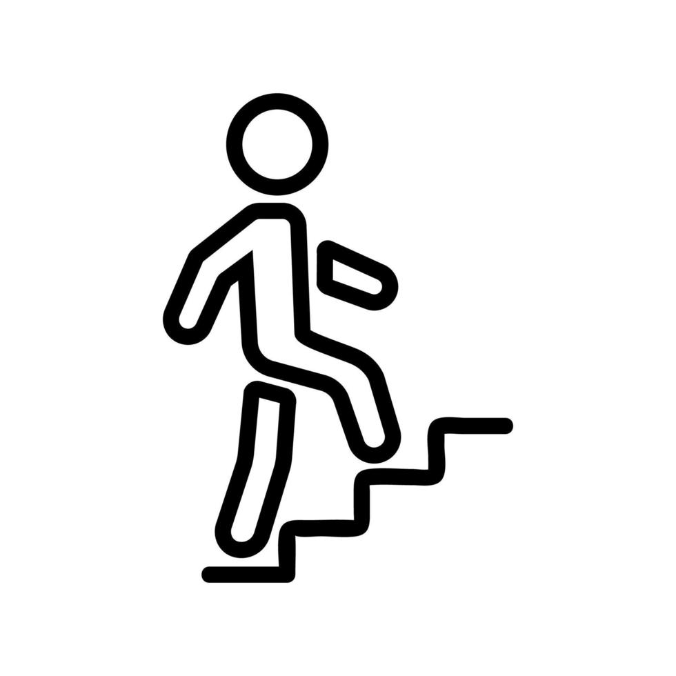 upstairs man icon vector outline illustration