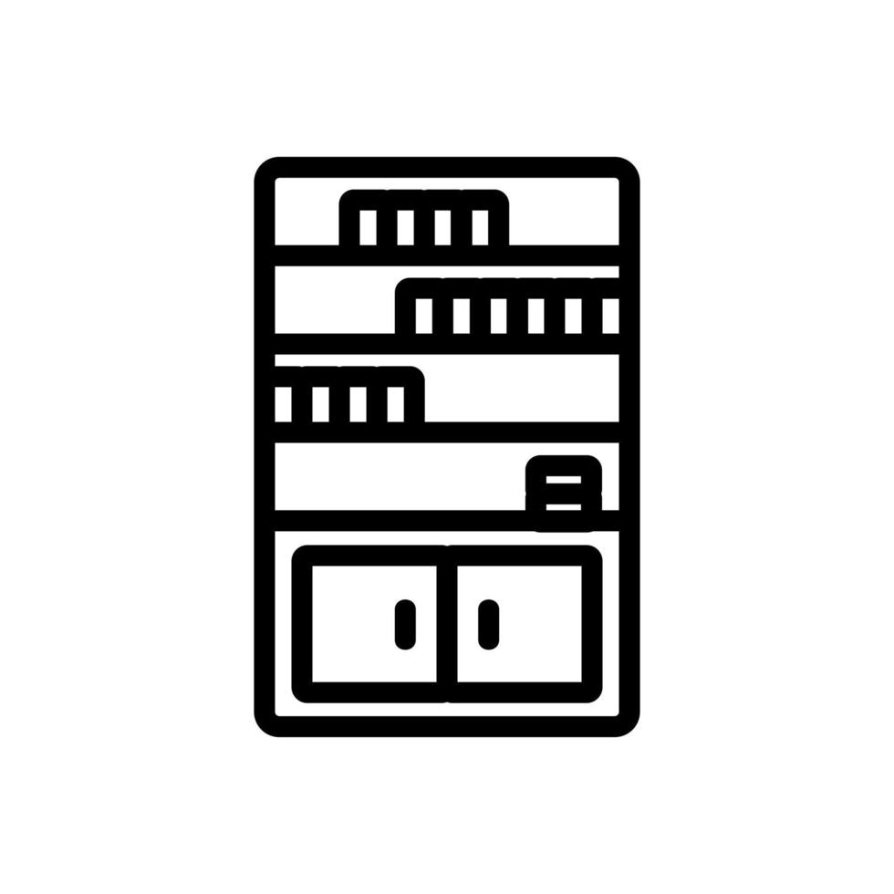 Cabinet shelf icon vector outline illustration