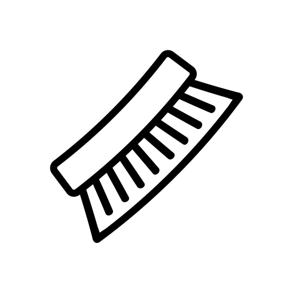 solid shoes brush scallop icon vector outline illustration