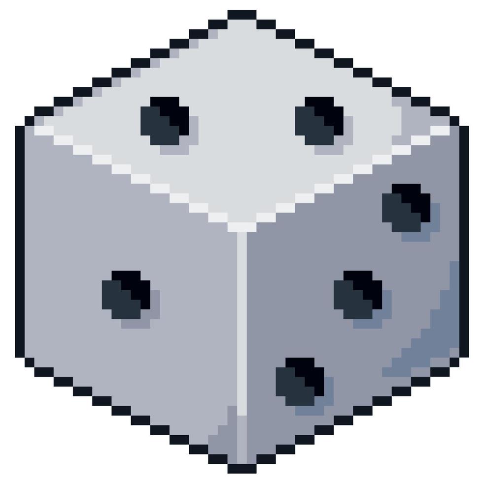 Pixel art dice vector 8bit game icon White Background