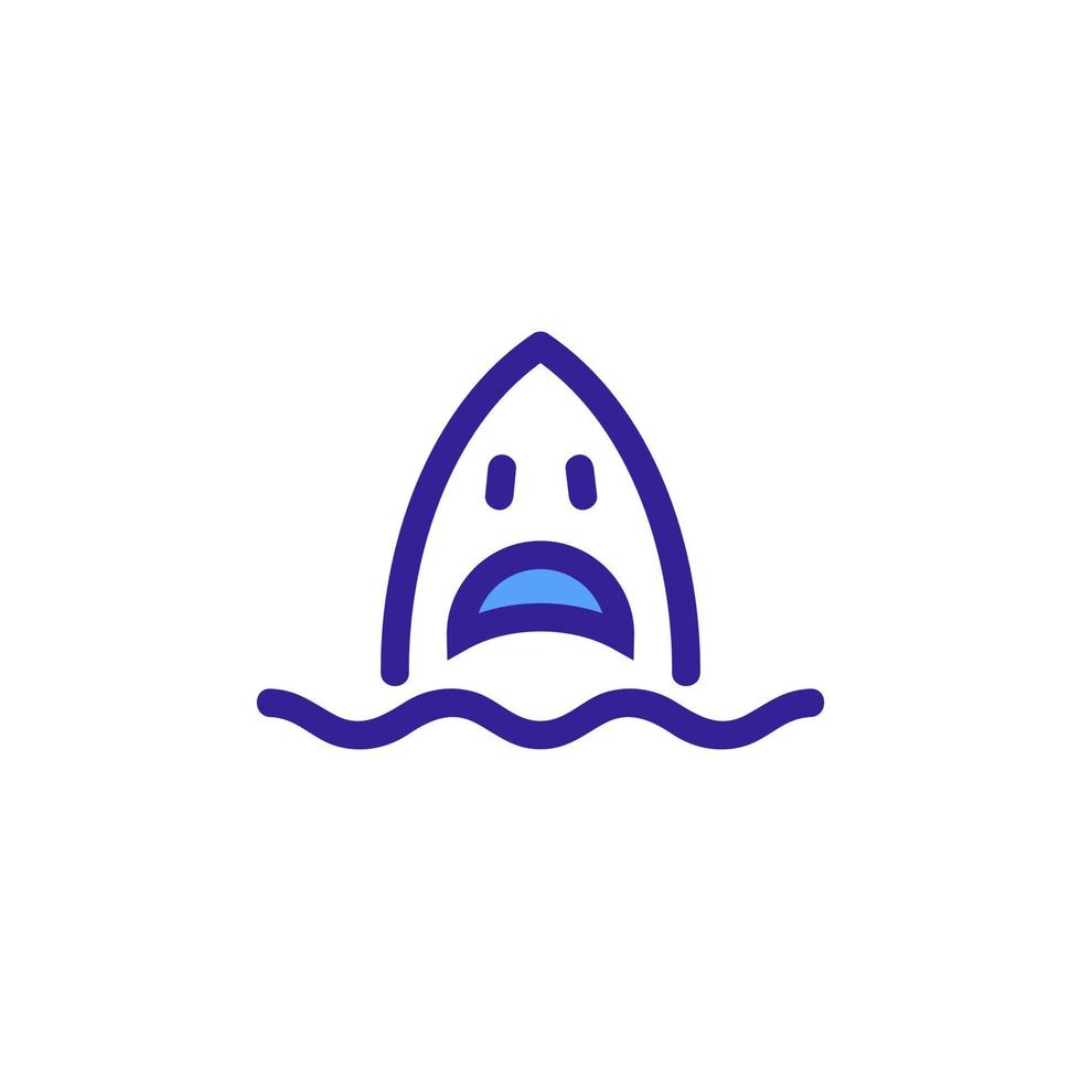 Shark icon vector. Isolated contour symbol illustration vector