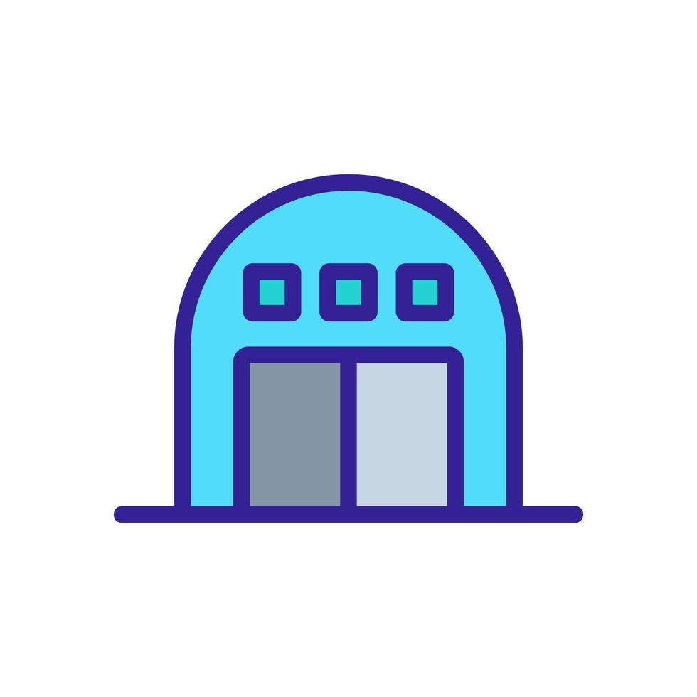 round garage with alarm icon vector outline illustration